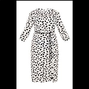 Dalmatian dress with vegan leather corset belt